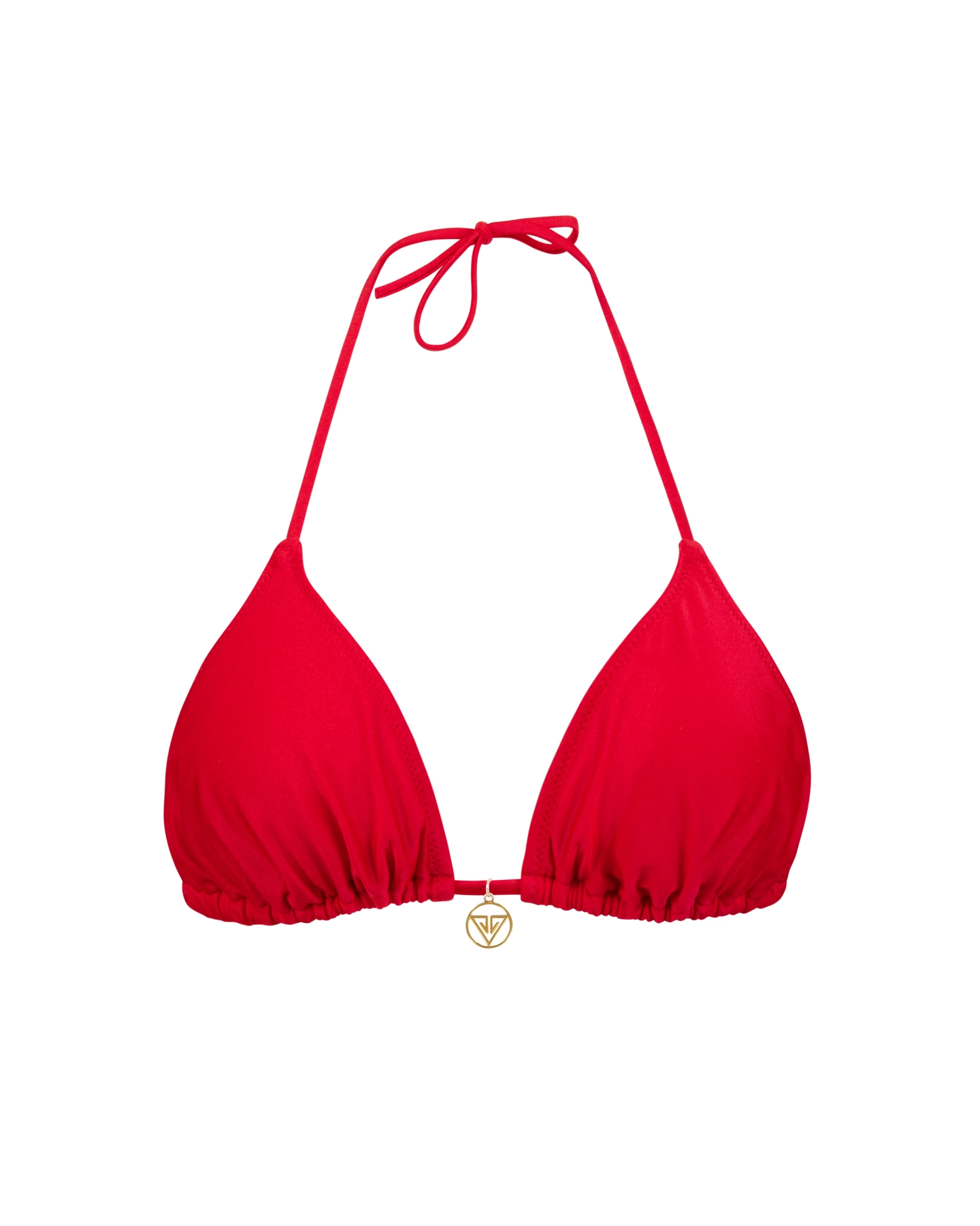 V Red Triangle Bikini Top With Removable Pads S Vivien Vance